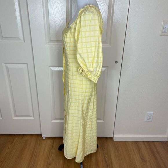 Capulet Midi Sun Dress Butter Yellow Plaid Size XS - Picture 3 of 13